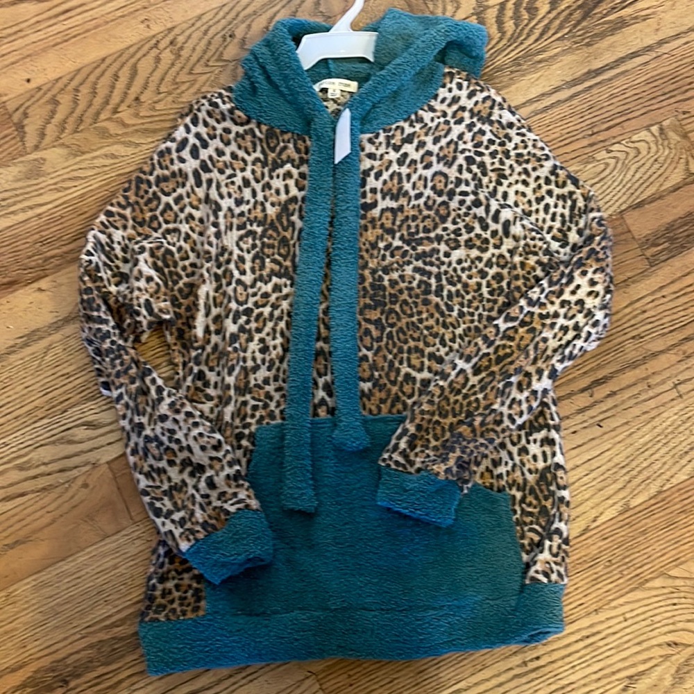 Leopard hoodie.